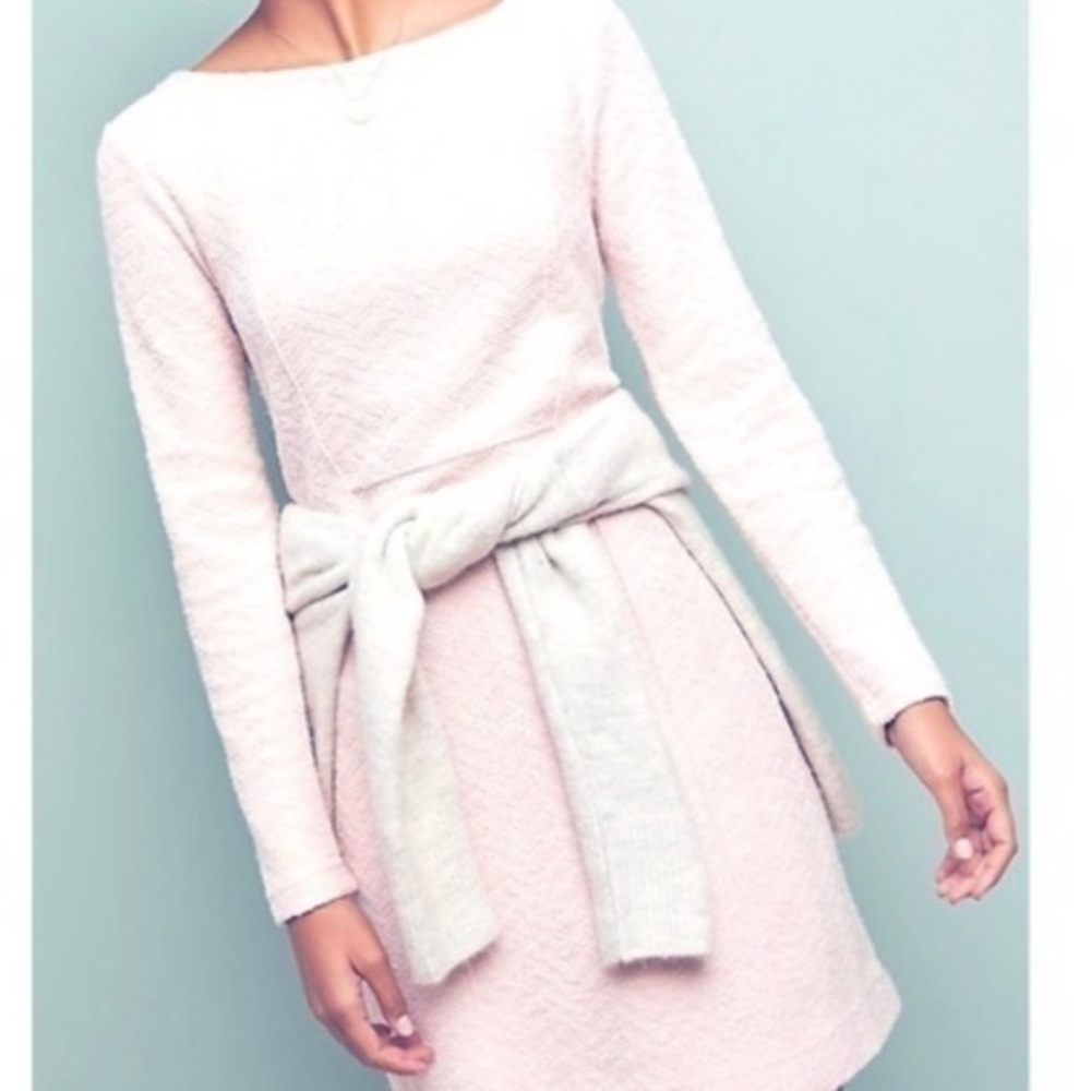 Saturday Sunday Boucle Pink Blush Dress by Anthropology